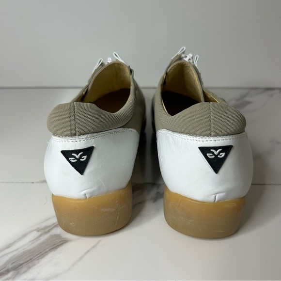 Walter Genuin Linea Stretch Made in Italy White and Tan Zip-Up Shoes Size 10.5 - Picture 5 of 7